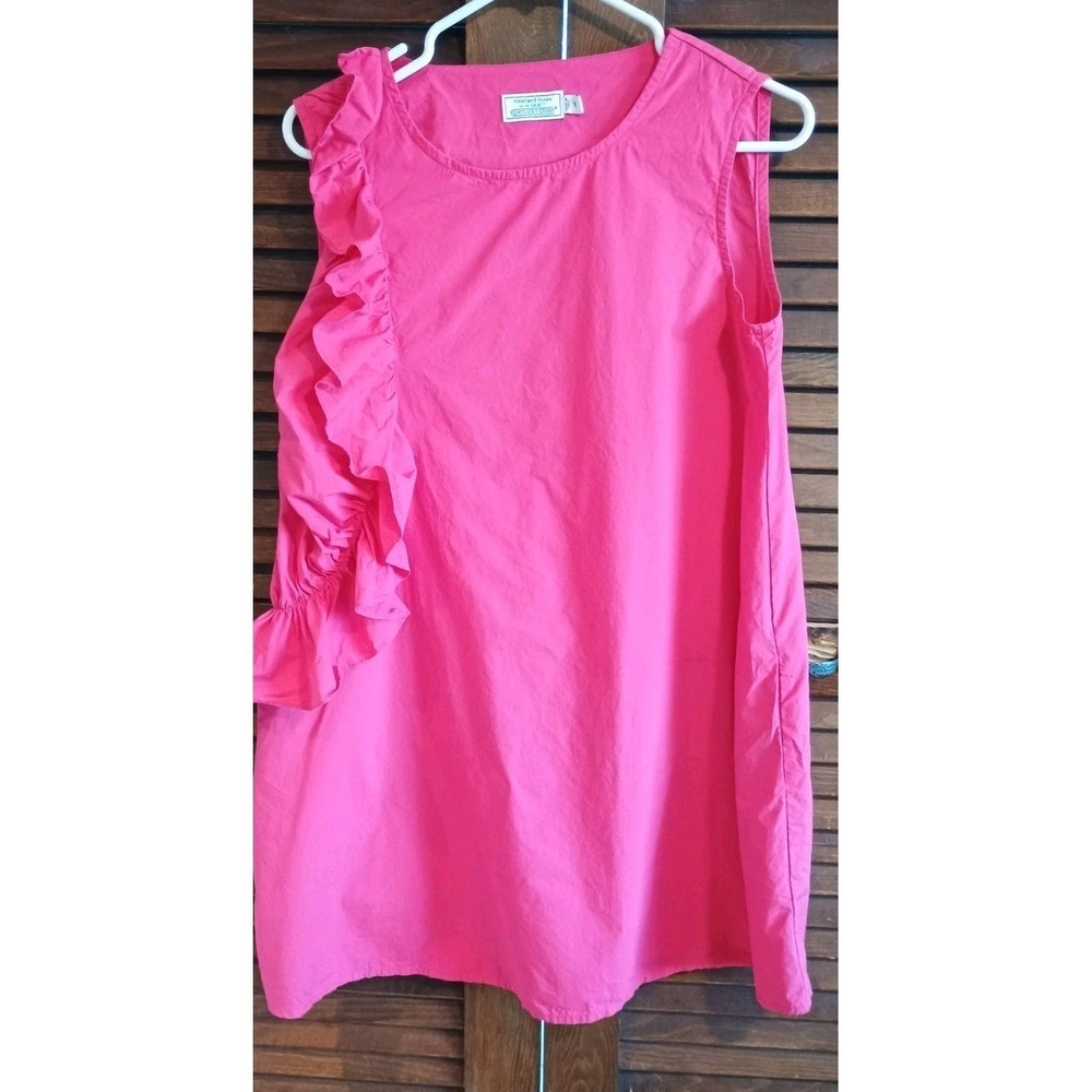 Vineyard Vines Dress Pink Ruffle Shift KY Derby Femine Preppy Pockets Size Small